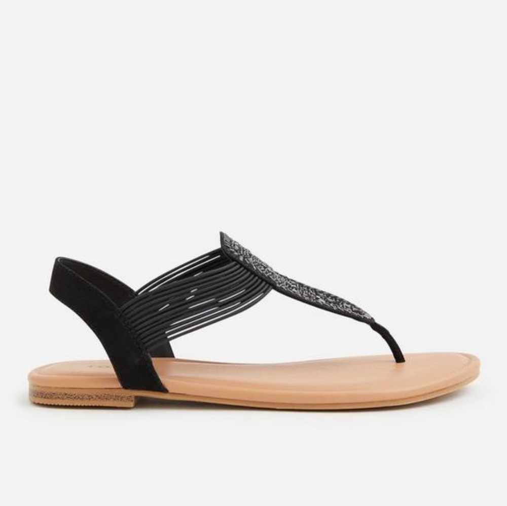 Torrid extra wide width t-strap sandal, 7ww, black - Picture 4 of 9